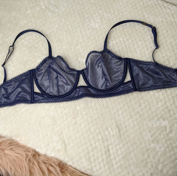 Victoria's Secret Other - Victoria's Secret NWT 36D blue metallic cutout bra